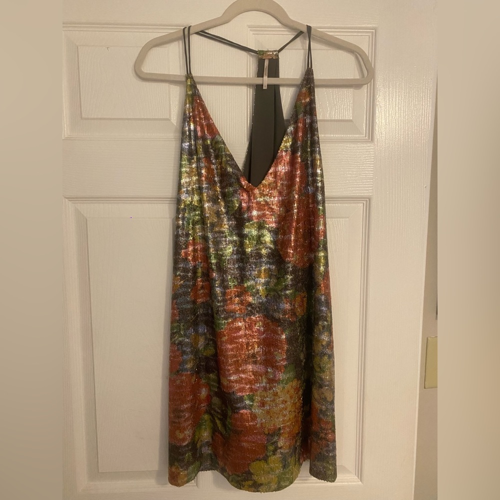 Free People Floral Sequin Dress